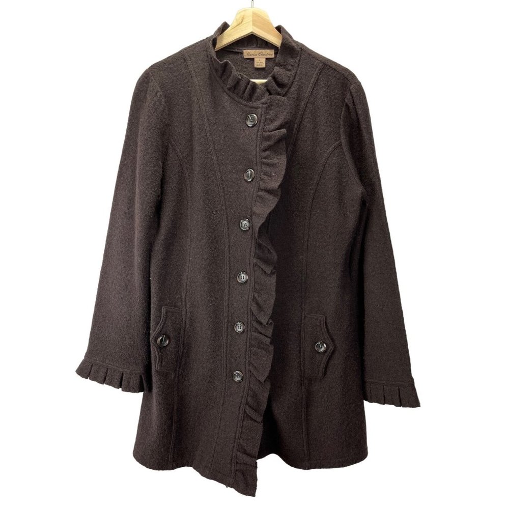 Marisa Christina Boiled Wool Cardigan Sweater Jacket , Size Women’s Large